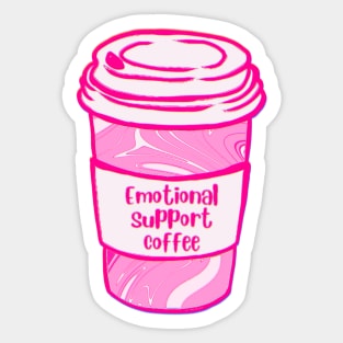 Pink Emotional Support Coffee Sticker